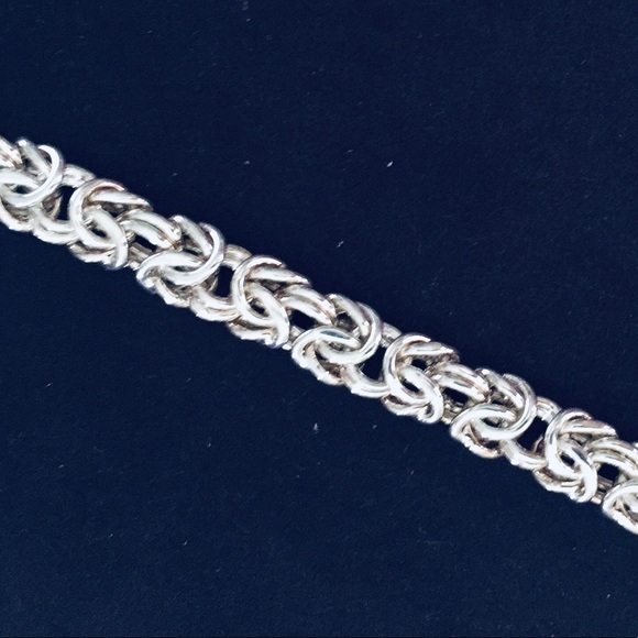 NWOT Sterling Silver Byzantine Bracelet 7.5 in 25g - Picture 2 of 4